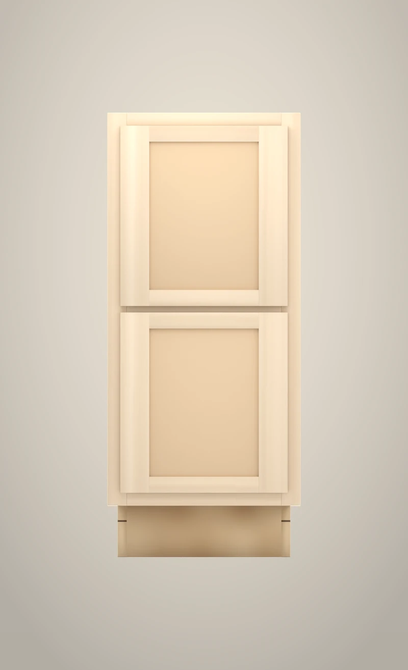 Brushhollow 15" bathroom 2-drawer base, 36" finished, Flat unfinished front