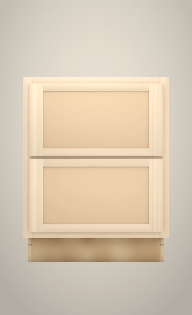 Brushhollow 24" bathroom 2-drawer base, 32" finished, Flat unfinished front