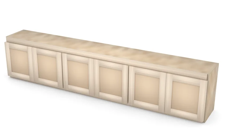84" x 18" Entertainment Center Bridge with Doors, 3/4 view, unfinished