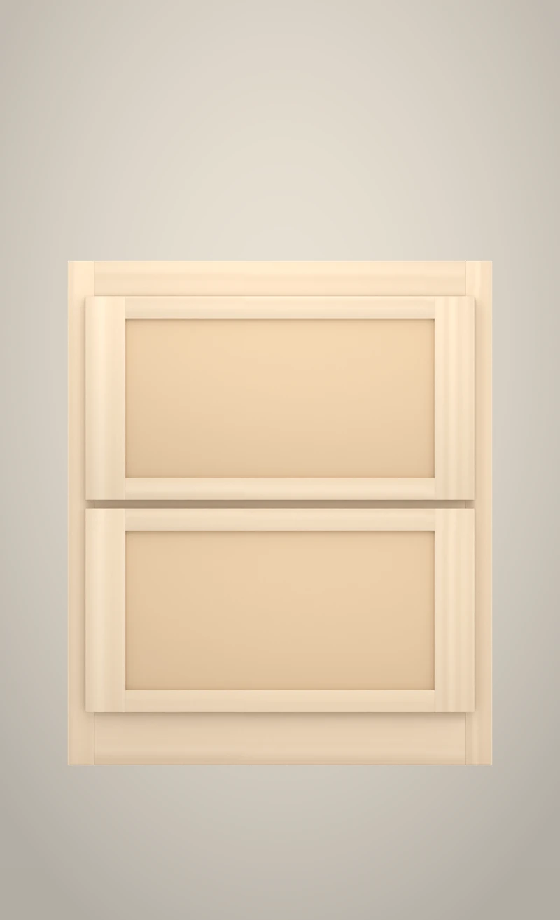 24" Brushhollow closet 2-drawer bank Flat unfinished front