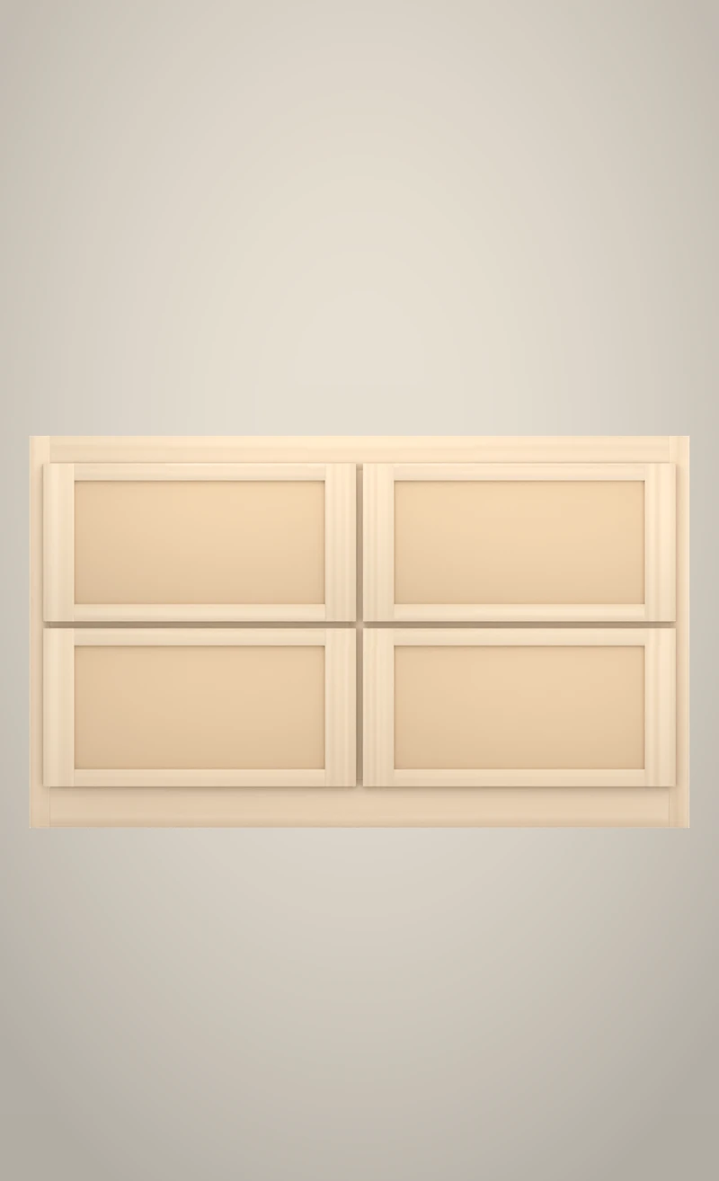 48" Brushhollow closet 2-drawer bank Flat unfinished front