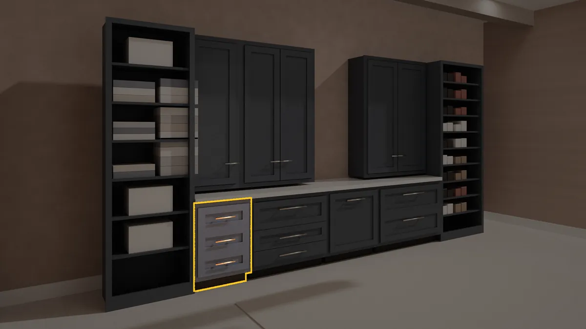 CL-DB3-18 shown in a finished walk-in closet