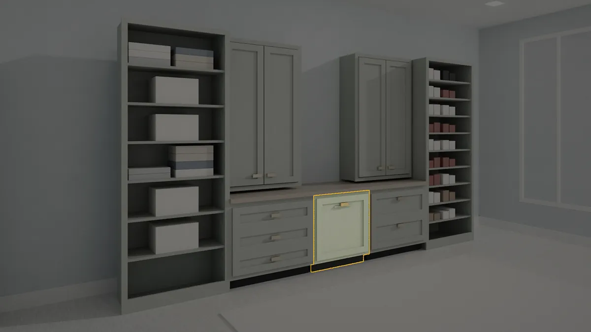 CL-HAMP-24 shown in a finished walk-in closet