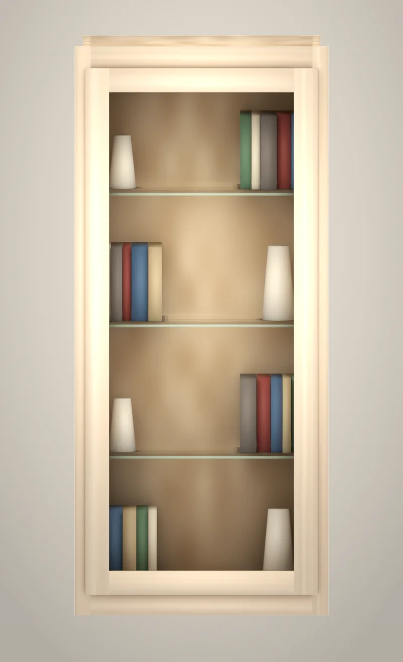 24" x 54" Brushhollow library glass-ready curio upper unfinished front