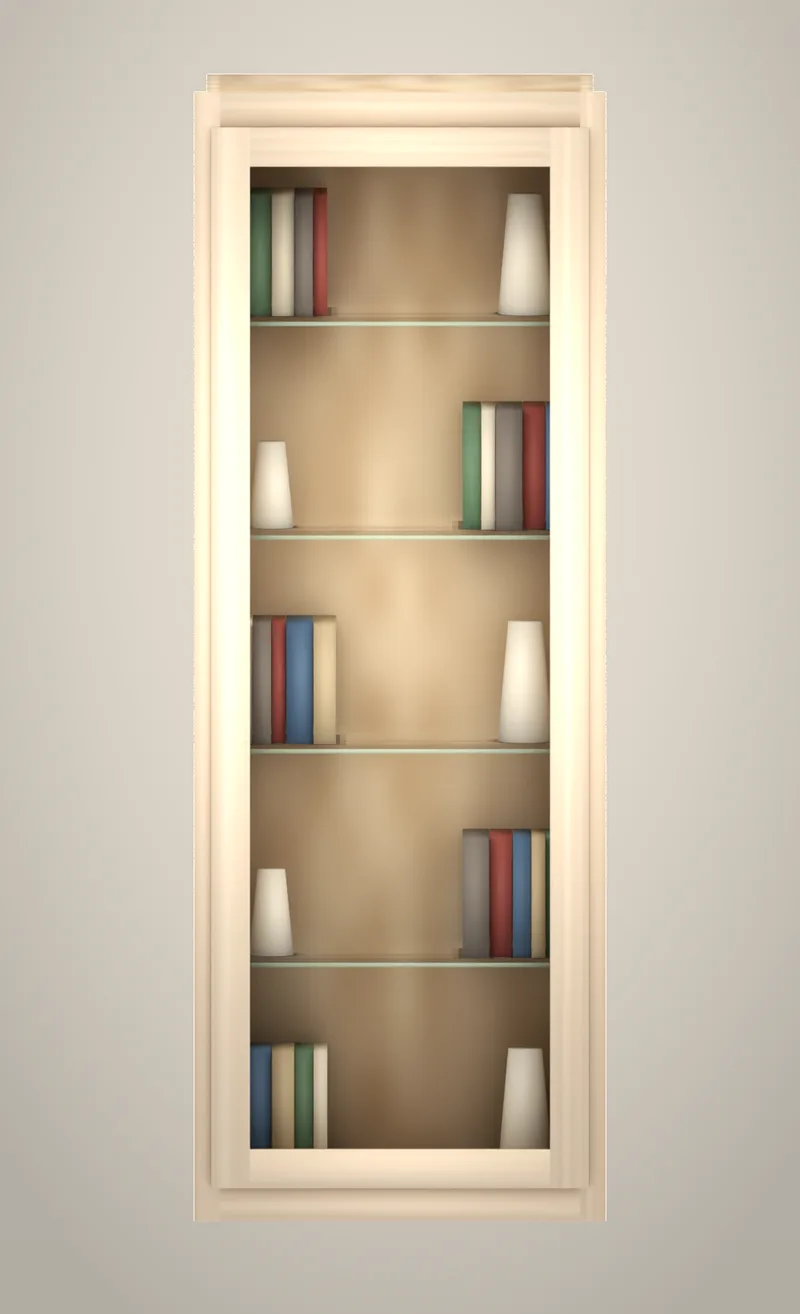 24" x 66" Brushhollow library glass-ready curio upper unfinished front