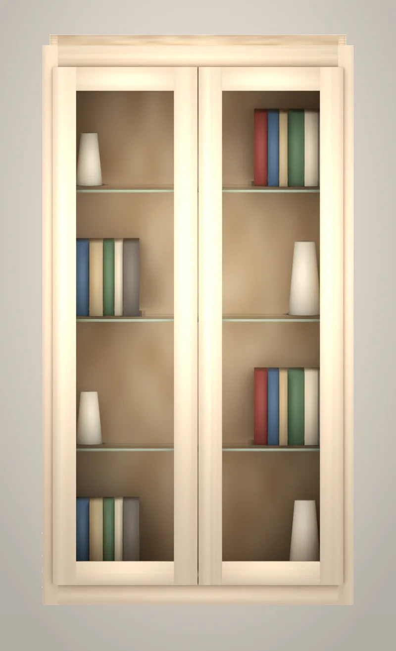 30" x 54" Brushhollow library glass-ready curio upper unfinished front
