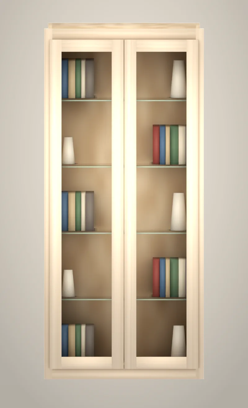 30" x 66" Brushhollow library glass-ready curio upper unfinished front