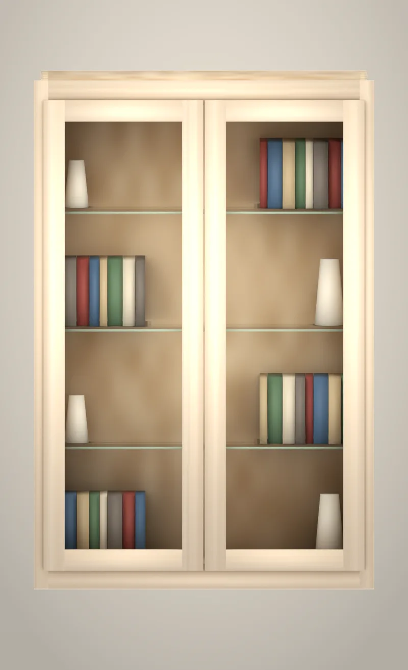 36" x 54" Brushhollow library glass-ready curio upper unfinished front