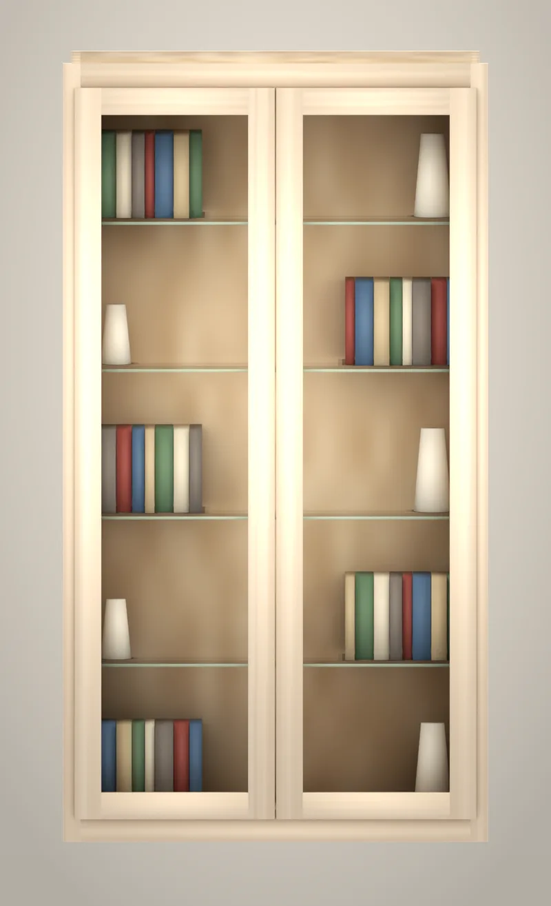 36" x 66" Brushhollow library glass-ready curio upper unfinished front