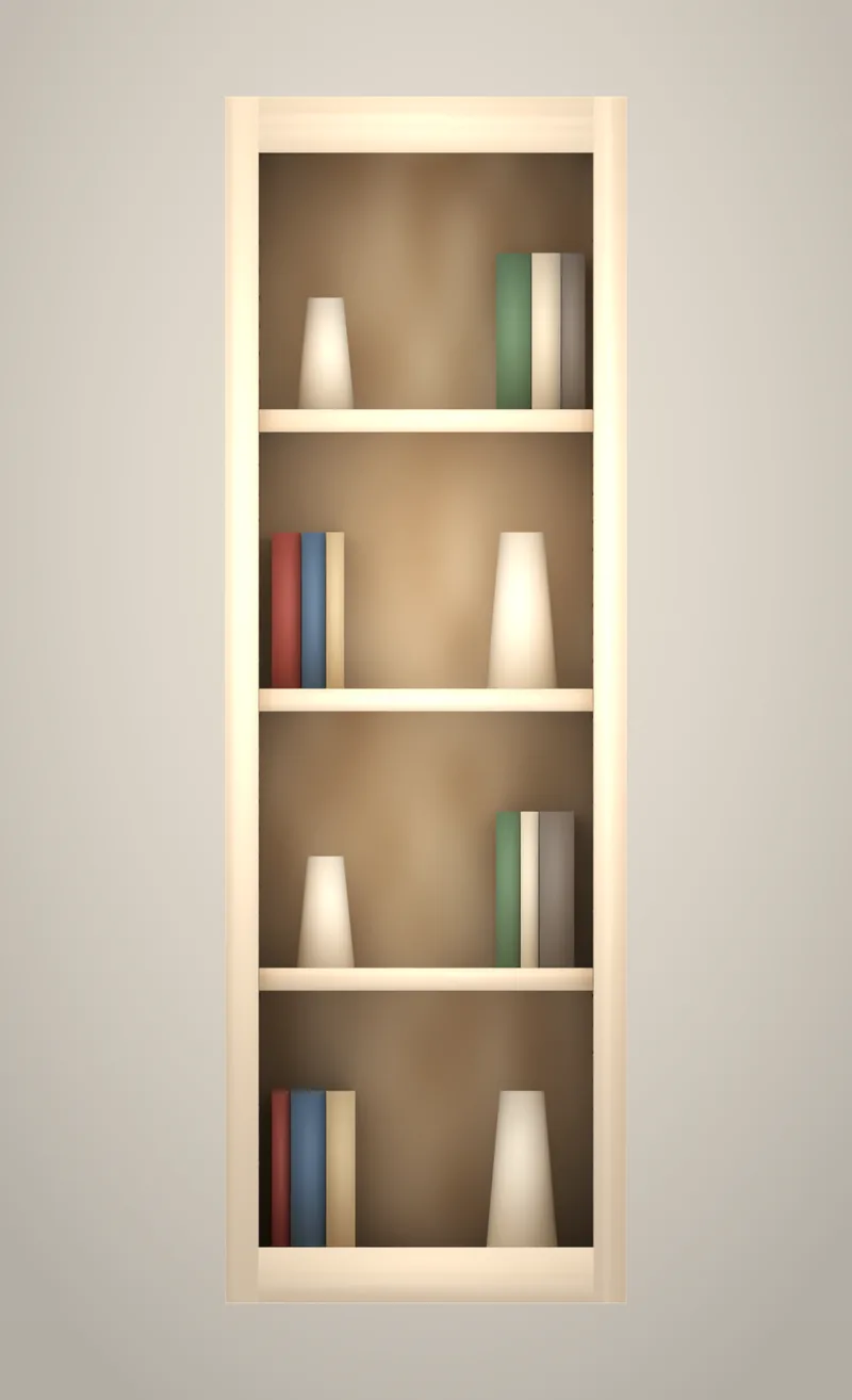 18" x 54" Brushhollow library open bookshelf upper unfinished front