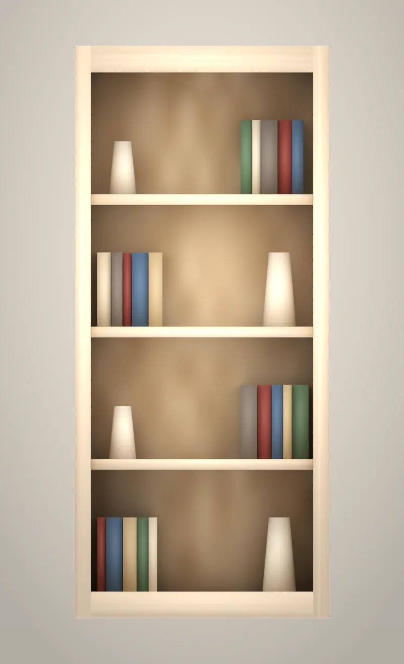 24" x 54" Brushhollow library open bookshelf upper unfinished front