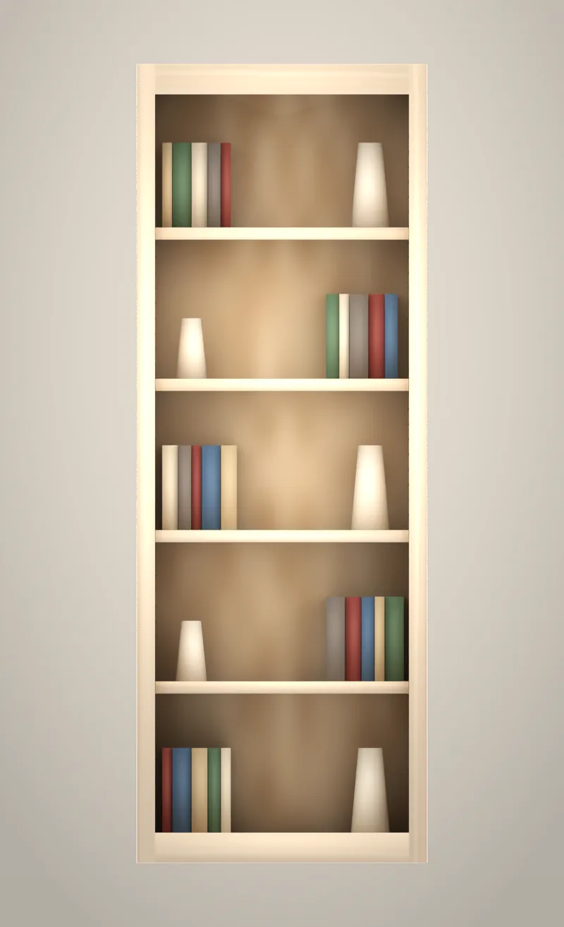 24" x 66" Brushhollow library open bookshelf upper unfinished front