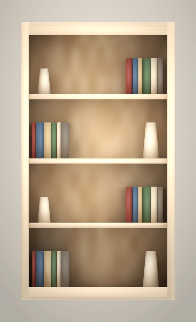 30" x 54" Brushhollow library open bookshelf upper unfinished front