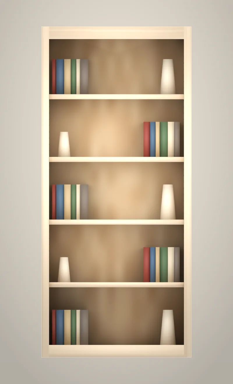 30" x 66" Brushhollow library open bookshelf upper unfinished front
