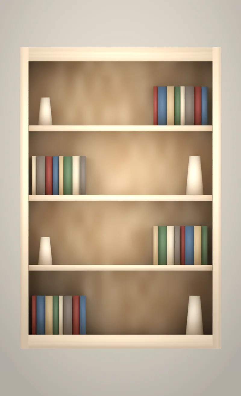 36" x 54" Brushhollow library open bookshelf upper unfinished front