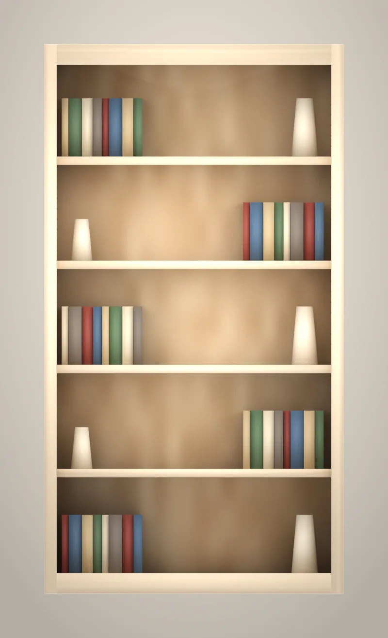 36" x 66" Brushhollow library open bookshelf upper unfinished front