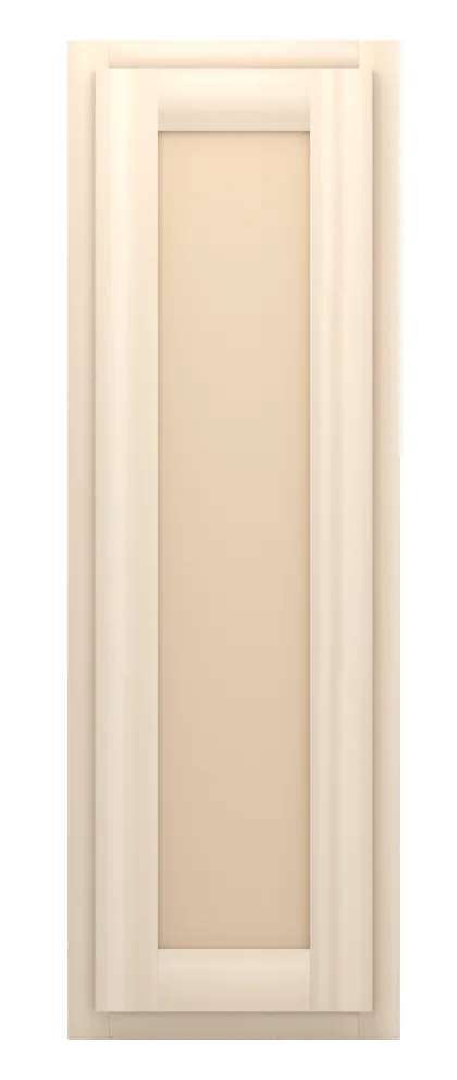 12" wide x 36" tall wall cabinet, one door, flat panel doors, front view, unfinished