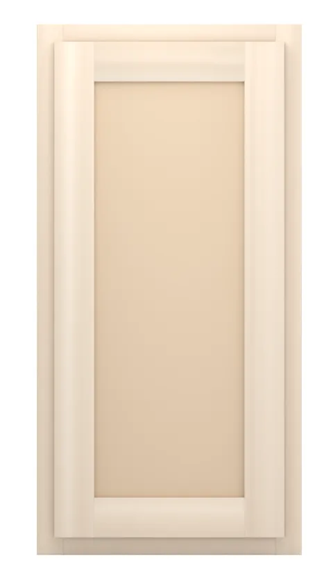 15" wide x 30" tall wall cabinet, one door, flat panel doors, front view, unfinished