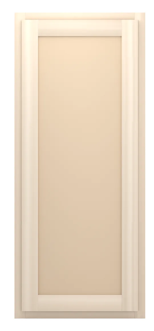 18" wide x 42" tall wall cabinet, one door, flat panel doors, front view, unfinished