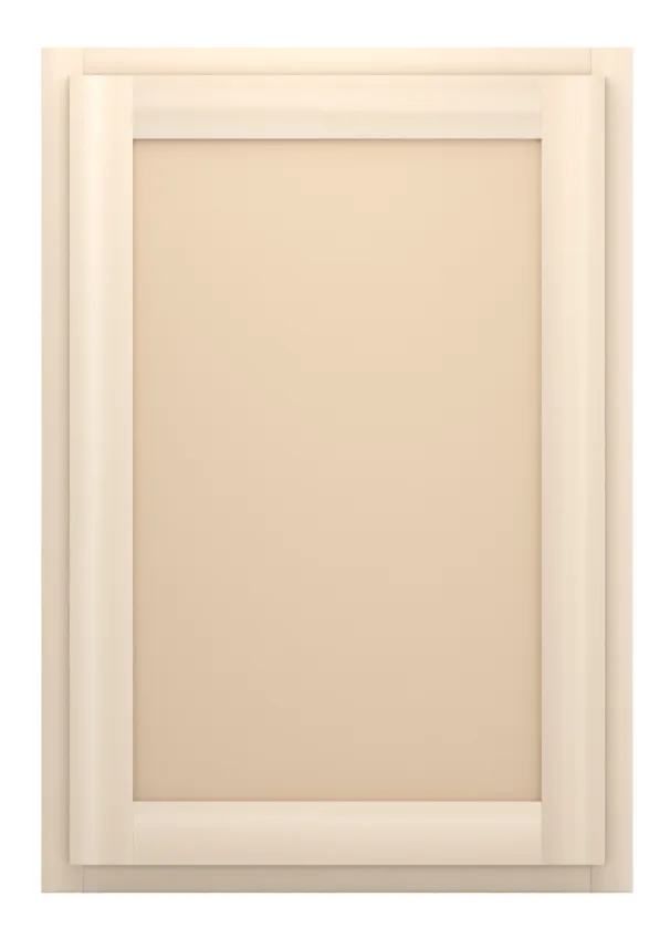 21" wide x 30" tall wall cabinet, one door, flat panel doors, front view, unfinished