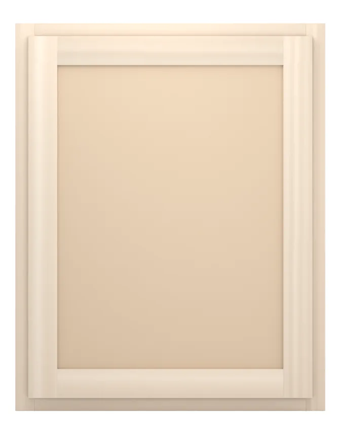 24" wide x 30" tall wall cabinet, one door, flat panel doors, front view, unfinished