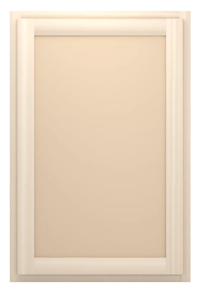 24" wide x 36" tall wall cabinet, one door, flat panel doors, front view, unfinished