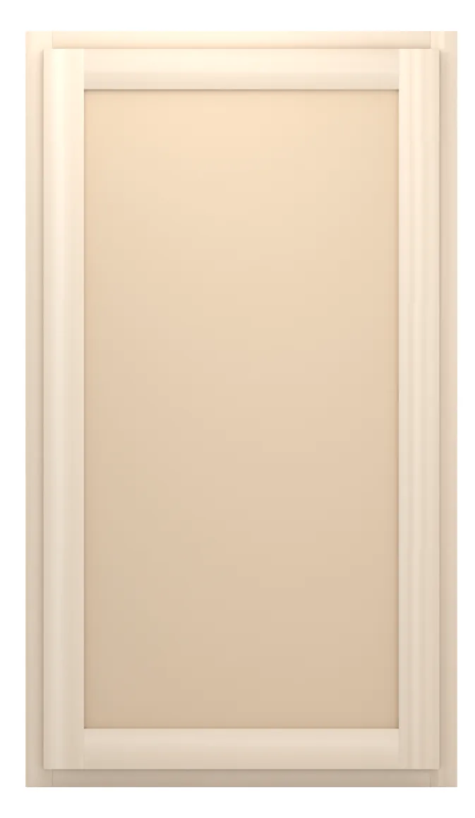 24" wide x 42" tall wall cabinet, one door, flat panel doors, front view, unfinished