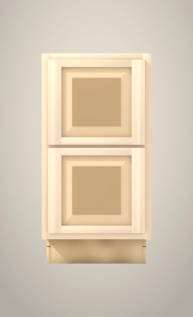 Ridgehollow 18" bathroom 2-drawer base, 36" finished, Raised unfinished front