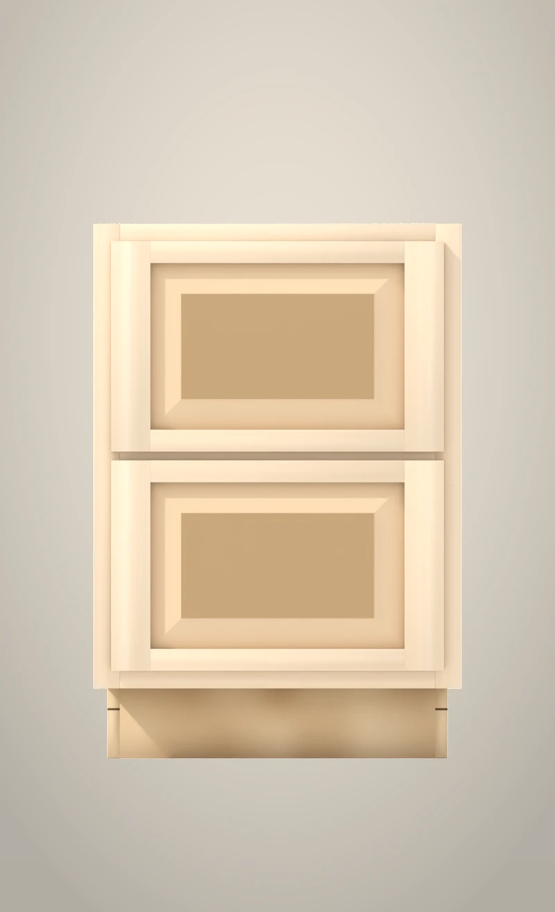 Ridgehollow 21" bathroom 2-drawer base, 32" finished, Raised unfinished front