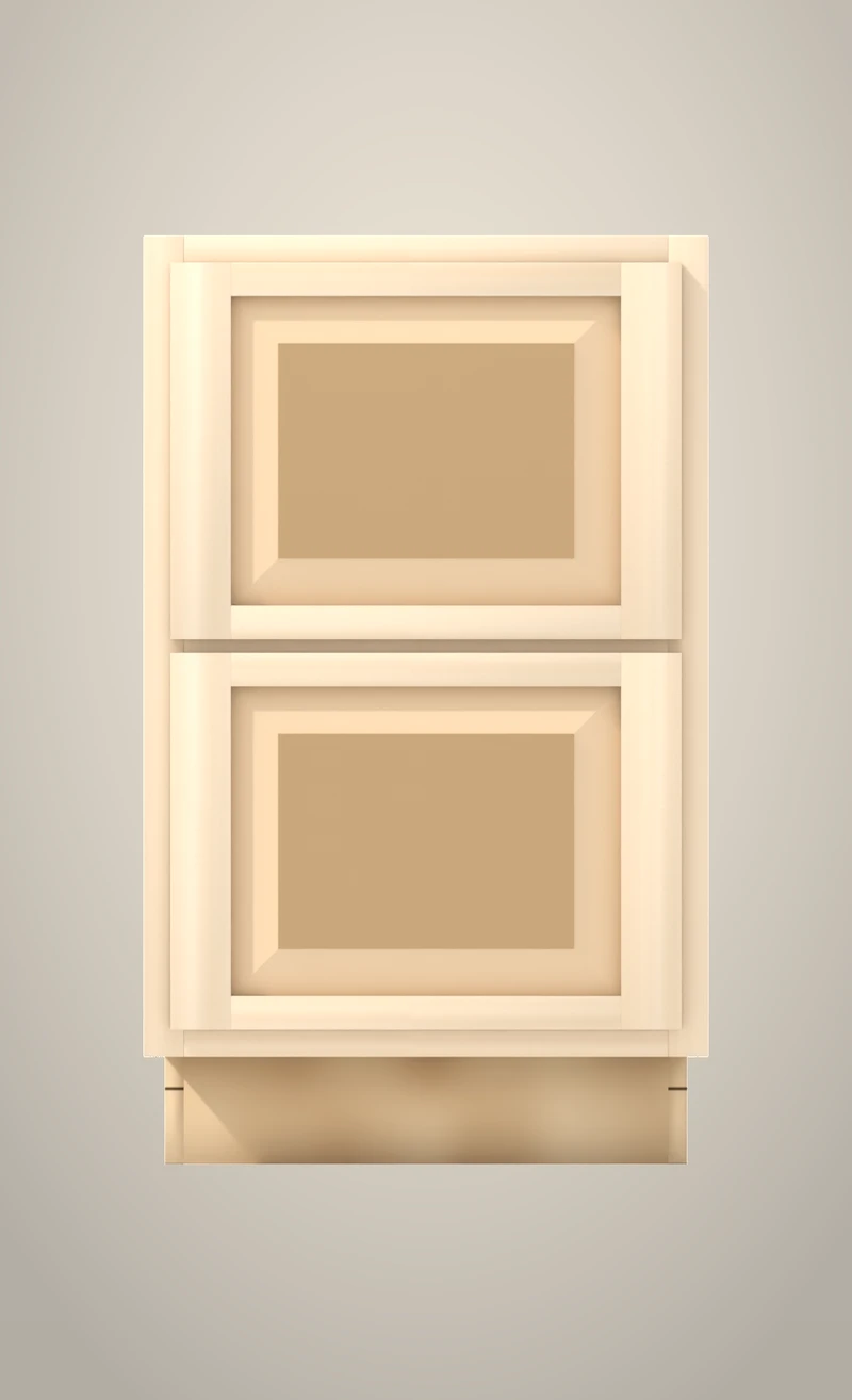 Ridgehollow 21" bathroom 2-drawer base, 36" finished, Raised unfinished front