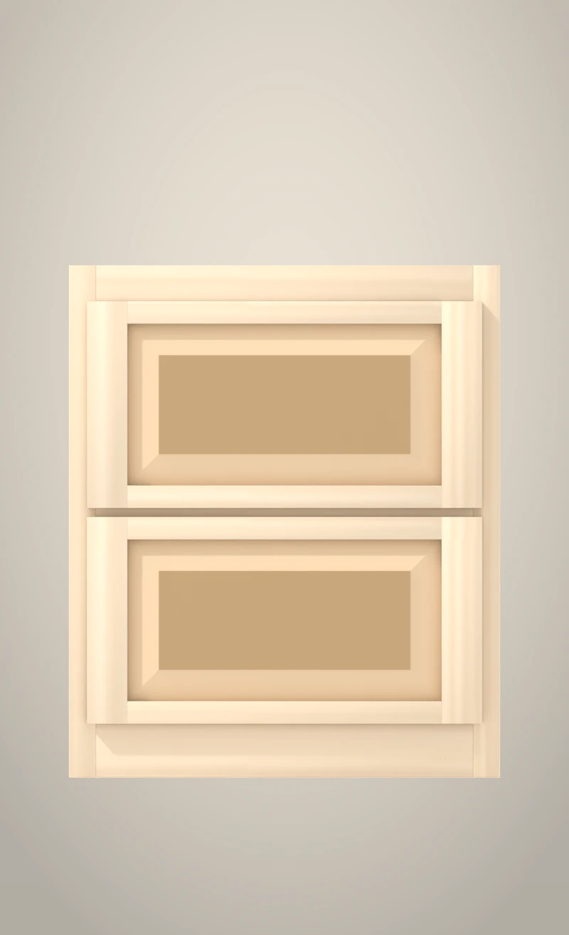 24" Ridgehollow closet 2-drawer bank Raised unfinished front
