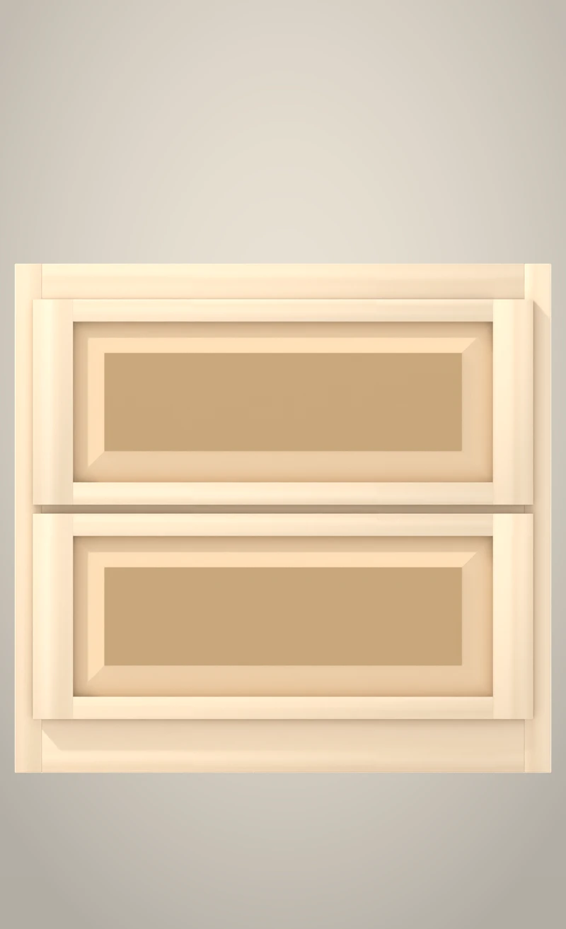 30" Ridgehollow closet 2-drawer bank Raised unfinished front