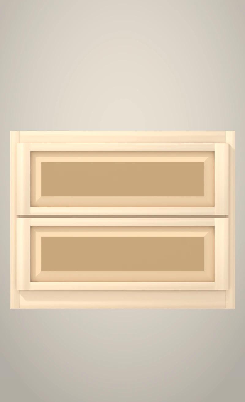 36" Ridgehollow closet 2-drawer bank Raised unfinished front