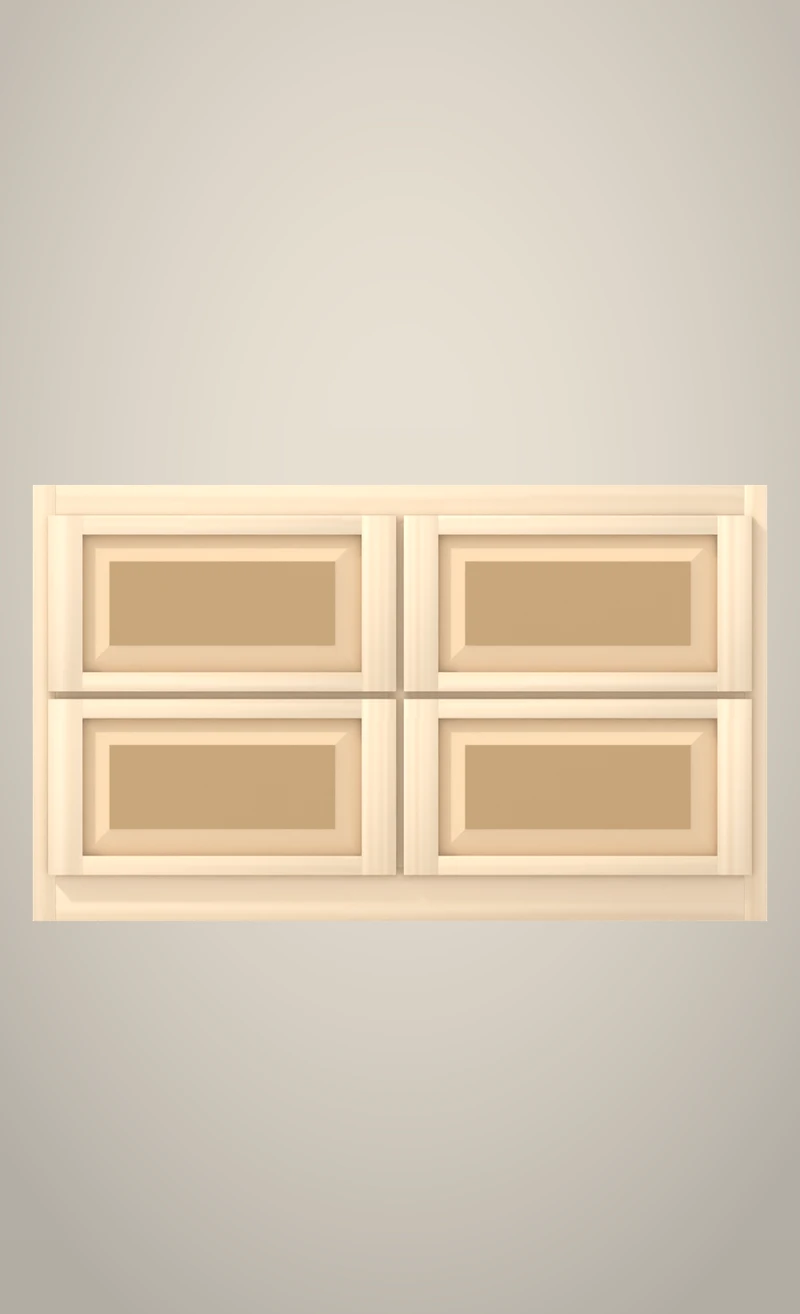 48" Ridgehollow closet 2-drawer bank Raised unfinished front