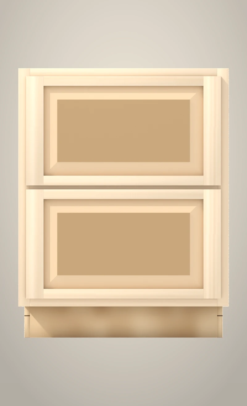 Ridgehollow 27" 2-drawer base, Raised unfinished front