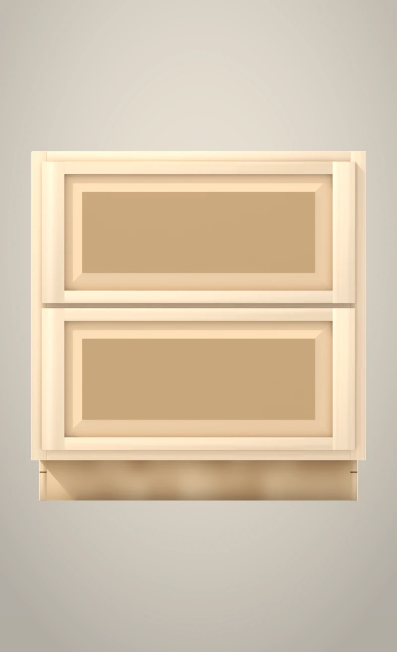 Ridgehollow 33" 2-drawer base, Raised unfinished front