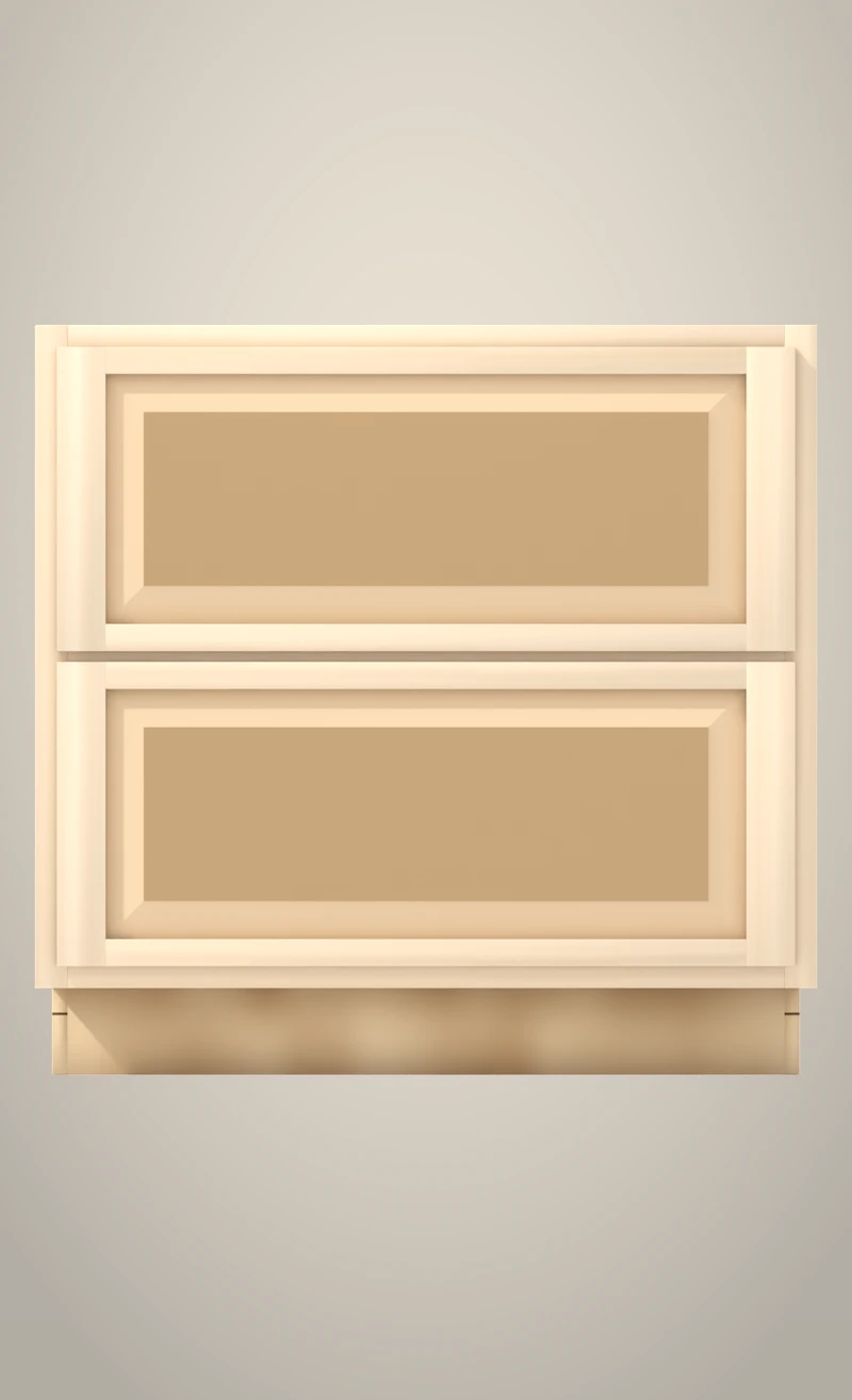 Ridgehollow 36" 2-drawer base, Raised unfinished front