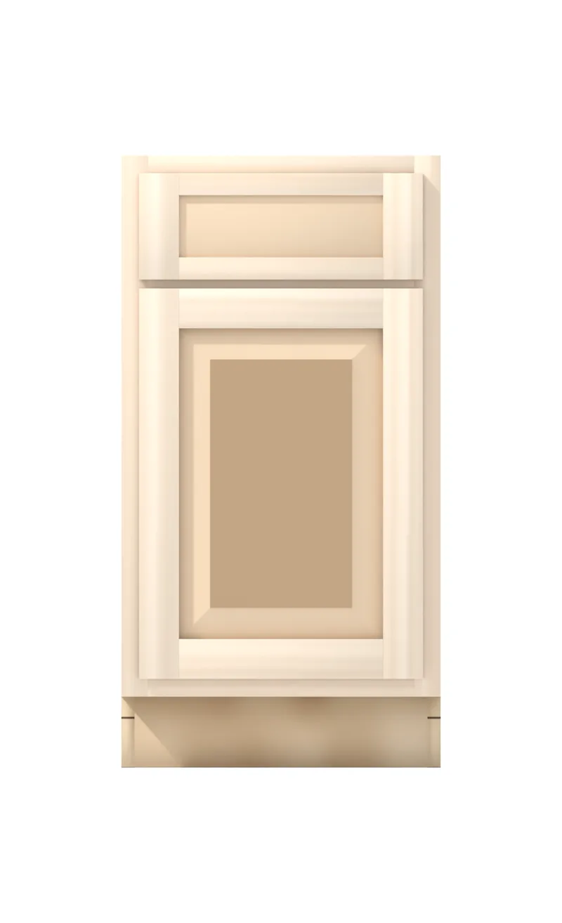 Ridgehollow 18" base, 5" drawer over a 23" door, raised panel, front view, unfinished