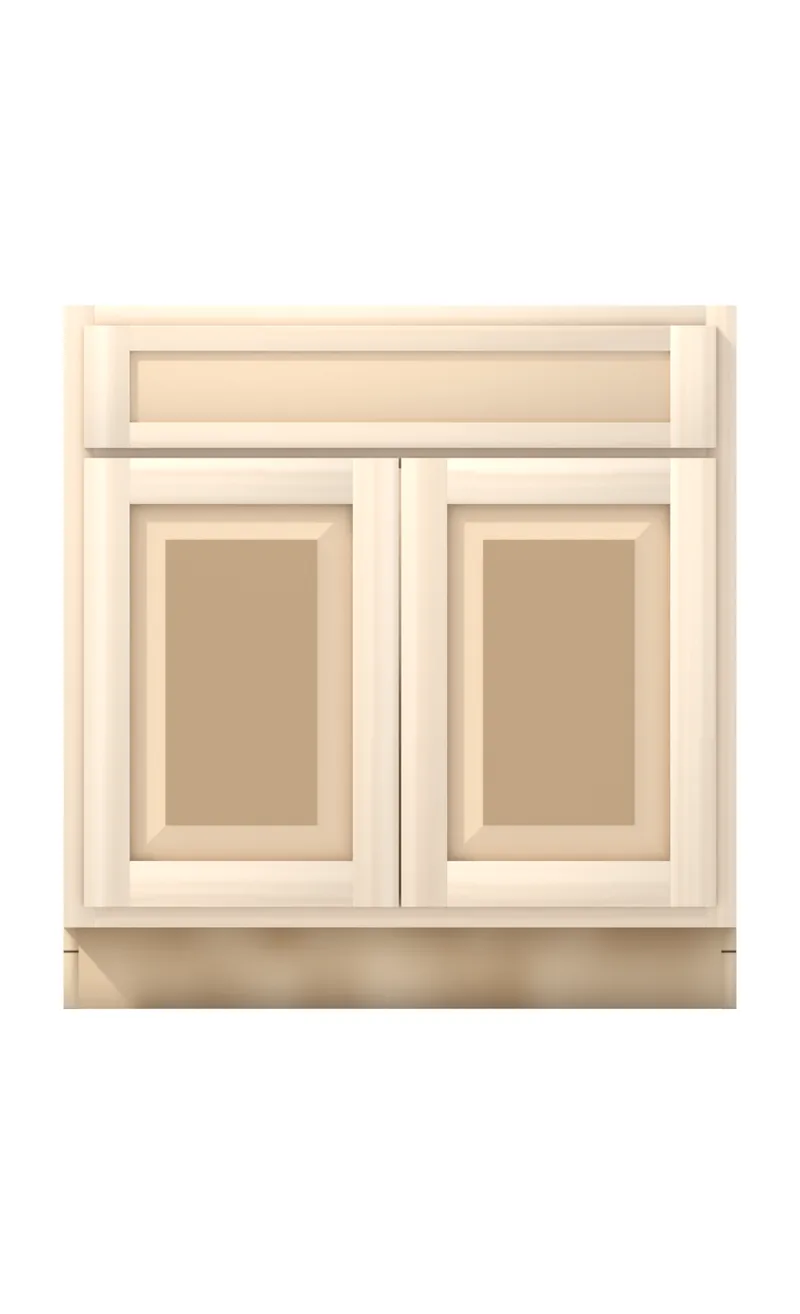 Ridgehollow 33" base, 5" drawer over two 23" doors, raised panel, front view, unfinished