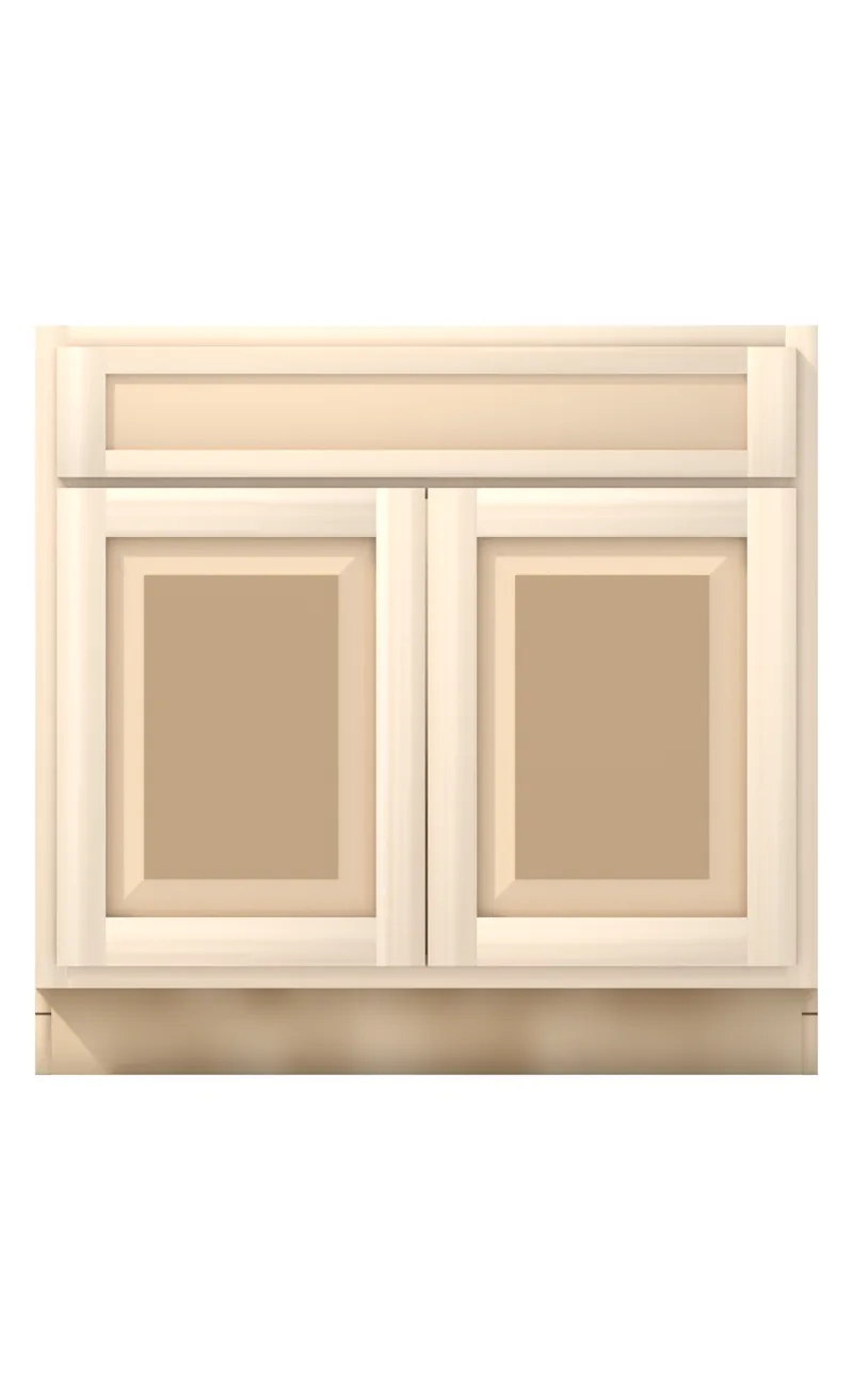 Ridgehollow 36" base, 5" drawer over two 23" doors, raised panel, front view, unfinished
